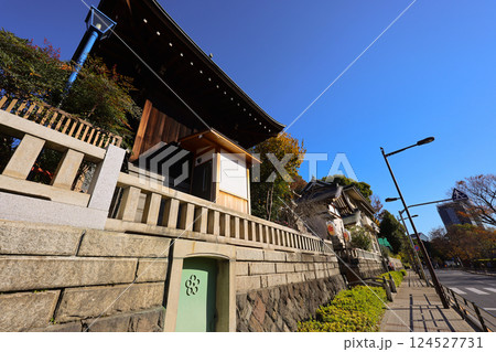 Stone Torii Gate Entrance to Traditional Japanese Temple, Tokyo Dec 10 2024 Stone Torii Gate Entrance to Traditional Japanese Temple, Tokyo Dec 10 2024 124527731