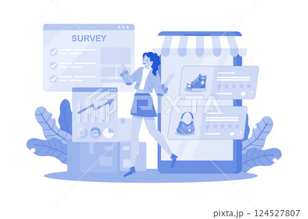 Online surveys aid in market research. 124527807