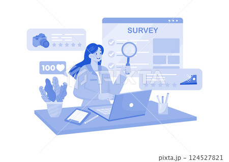Businesses understand customer needs through surveys. 124527821