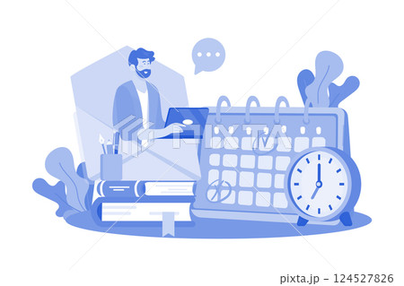 Email service synchronizes calendars and schedules. Email service synchronizes calendars and schedules. 124527826