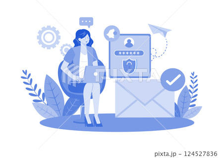 Users sign up for email service for online communication. 124527836