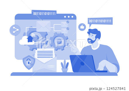 Email encryption ensures privacy and security. Email encryption ensures privacy and security. 124527841