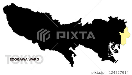 東京都江戸川区の位置地図 区の境界線無し_02 124527914