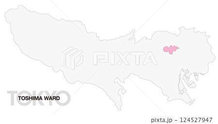 東京都豊島区の位置地図 区の境界線無し_01 124527947