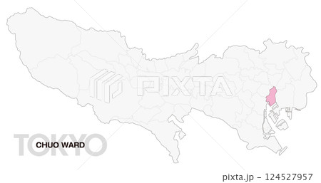 東京都中央区の位置地図 区の境界線有り_01 124527957