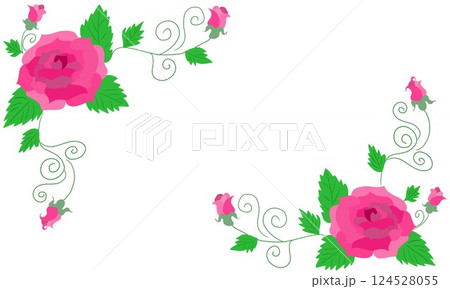 美しいバラのメッセージフレーム 124528055