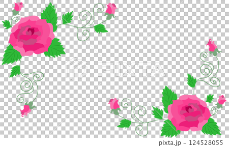 美しいバラのメッセージフレーム 124528055