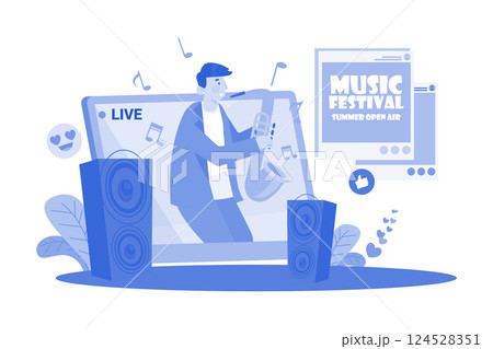 A family hikes in the mountains in the morning. 124528351