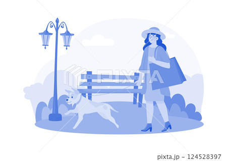 A family hikes in the mountains in the morning. A family hikes in the mountains in the morning. 124528397