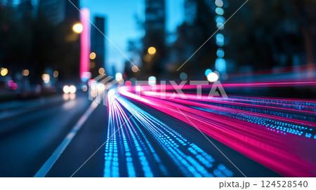 abstract blurred of traffic lights abstract blurred of traffic lights 124528540