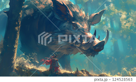 森の中の猪 森の中の猪 124528563