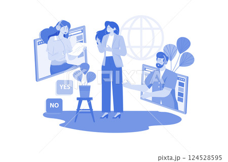 Community manager moderates discussions and supports on forums. 124528595