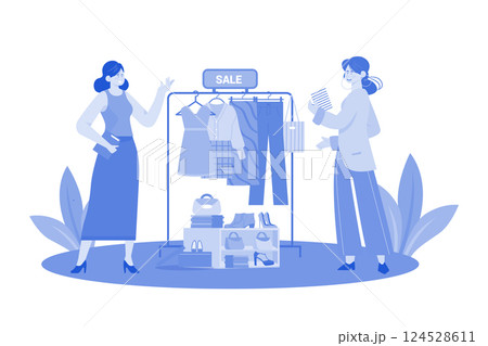 Sales representative helps with recommendations and purchases. 124528611