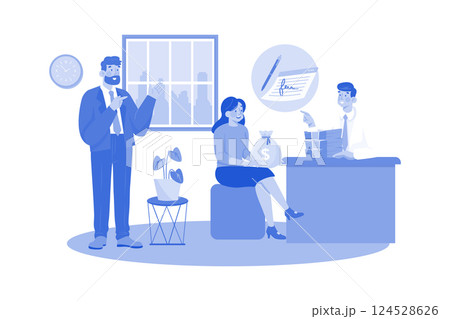 Bank manager oversees bank branch operations. Bank manager oversees bank branch operations. 124528626