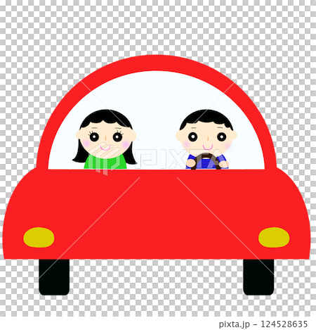 Man driving a car: Right-hand drive Man driving a car: Right-hand drive 124528635