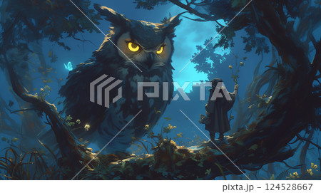 森のフクロウ 124528667