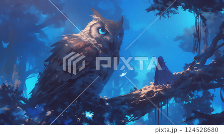 森のフクロウ 124528680