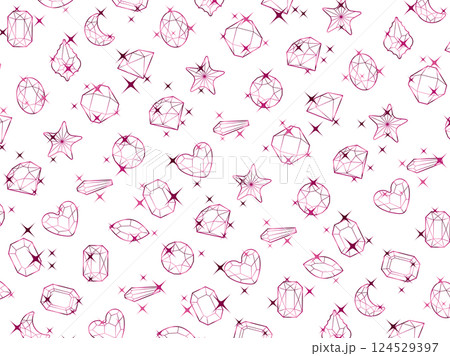 カットガラス柄、12マゼンタ 124529397