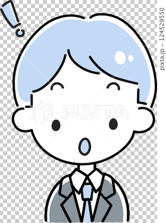 一個男人穿著驚訝的西裝的插圖 124529550