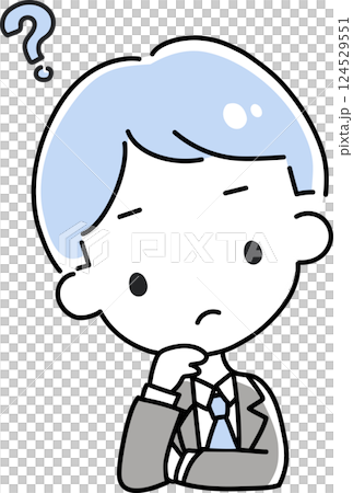 穿著西裝的男人思考的插圖 124529551