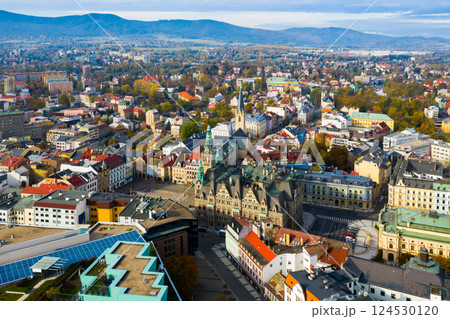 View from drone of Liberec, Czech Republic View from drone of Liberec, Czech Republic 124530120