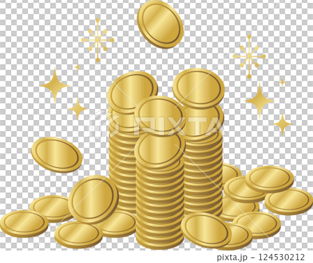 金錢、經濟、金融、商業、積分、硬幣、積分活動、插畫素材 124530212