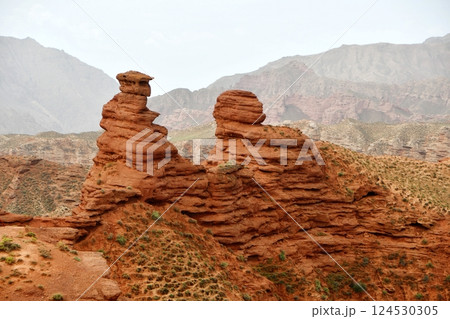 Photo of Danxia Landform in Gansu Province, China 124530305