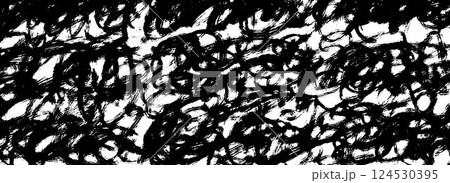 Black brush stroke scribbled texture. Hand drawn distressed grunge background for design template, banner, poster. Ink or paint doodled stroke wallpaper. Textured overlay pen scrawl backdrop. Vector Black brush stroke scribbled texture. Hand drawn distressed grunge background for design template, banner, poster. Ink or paint doodled stroke wallpaper. Textured overlay pen scrawl backdrop. Vector 124530395
