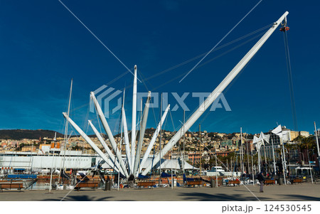 Picture of old port of Genova city at coast line Picture of old port of Genova city at coast line 124530545
