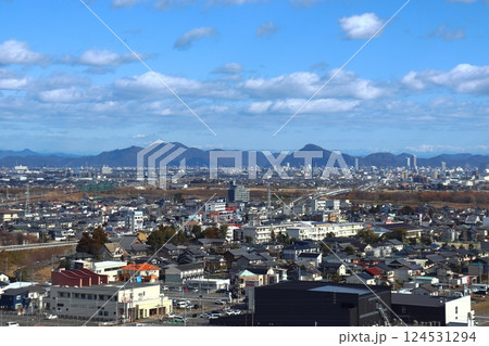 大垣市から眺める岐阜市街、金華山方面の景色 124531294