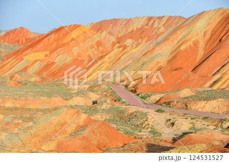 Photo of Danxia Landform in Gansu Province, China Photo of Danxia Landform in Gansu Province, China 124531527