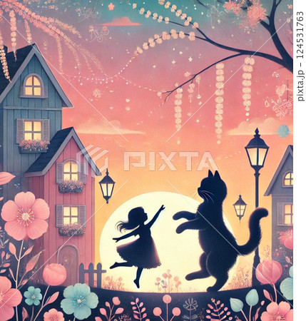 幻想のシルエット – 猫と少女の夢物語(ダンス2) 幻想のシルエット – 猫と少女の夢物語(ダンス2) 124531763