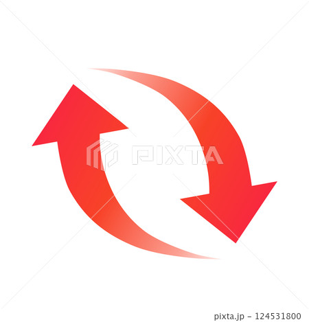 イラスト素材: 双方向 繰り返しを表現するグラデーションのスタイリッシュな矢印　ビジネス　シンプル 124531800