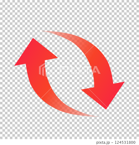 イラスト素材: 双方向 繰り返しを表現するグラデーションのスタイリッシュな矢印　ビジネス　シンプル 124531800