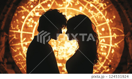 占いと運命の恋人たちのイメージ　AI画像 124531924