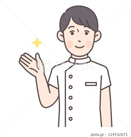 案内する男性看護師 124532071