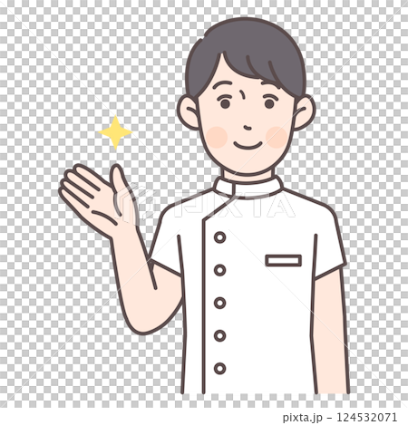 案内する男性看護師 124532071