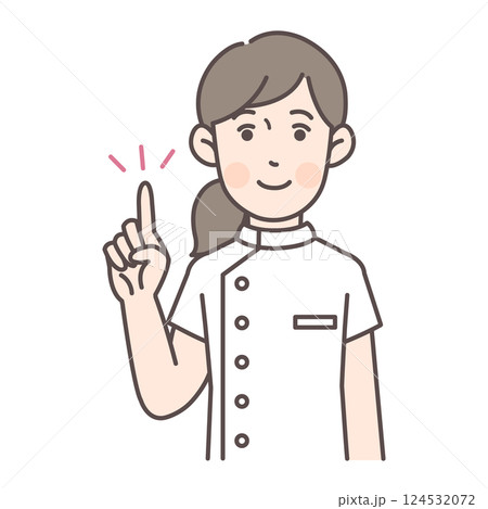 指差しする女性看護師 124532072