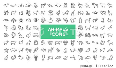 Animals Icons Set Animals Icons Set 124532122