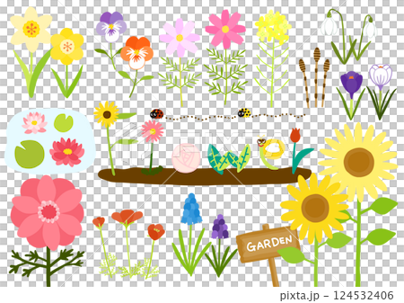 華麗的花園插圖素材集 124532406