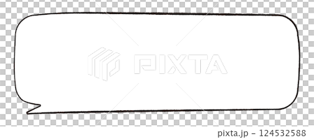 簡單的語音氣泡,手繪線條風格,水平圓角,尾部左側,單調 簡單的語音氣泡,手繪線條風格,水平圓角,尾部左側,單調 124532588