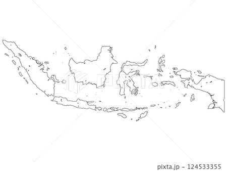 白地図　インドネシア 124533355