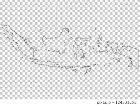 白地図　インドネシア 124533355