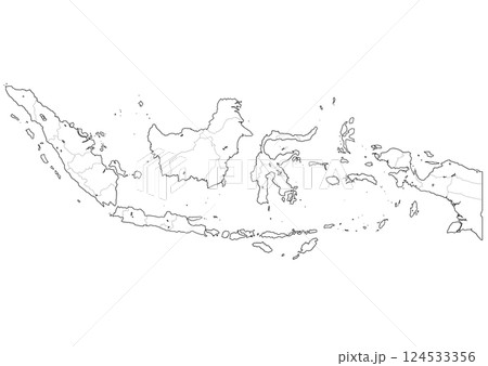 白地図　インドネシア 124533356