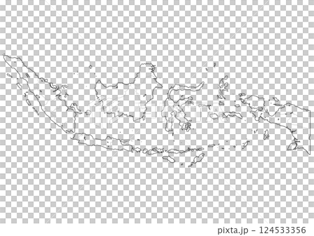 白地図　インドネシア 124533356