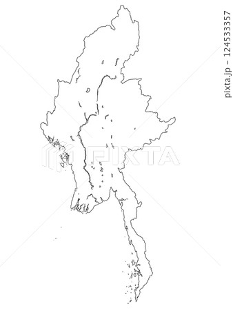 白地図　ミャンマー 124533357