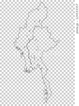 白地図　ミャンマー 124533357