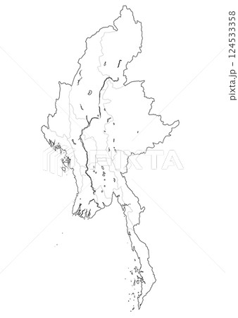 白地図　ミャンマー 124533358