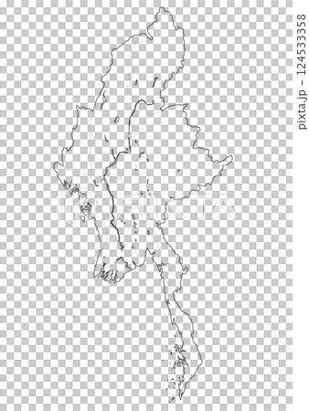 Blank map of Myanmar 124533358