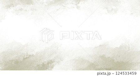 Watercolor background of delicate green color as horizontal template for a postcard with imitation hills of forest and clouds.Abstract spots and divorces of large strokes.Hand drawn illustration Watercolor background of delicate green color as horizontal template for a postcard with imitation hills of forest and clouds.Abstract spots and divorces of large strokes.Hand drawn illustration 124533459